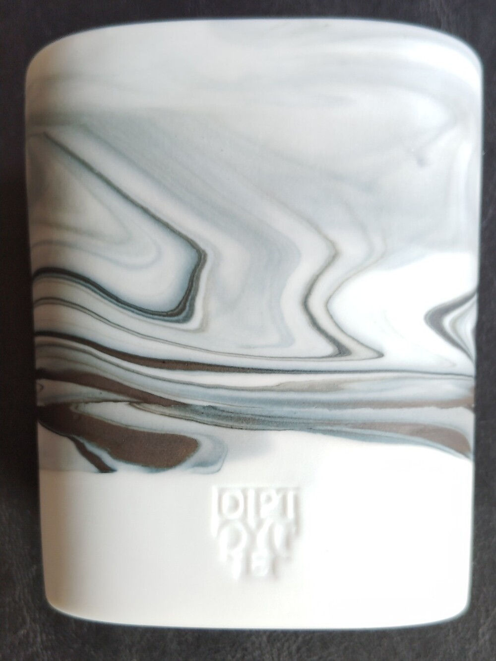 Empty Diptyque Marble-Pattern Porcelain Candle Holder